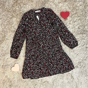 NWT Loft Heart Tie Neck Swing Dress